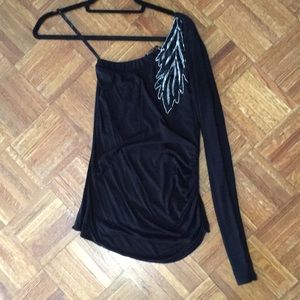 Sky one sleeve top with beading detail